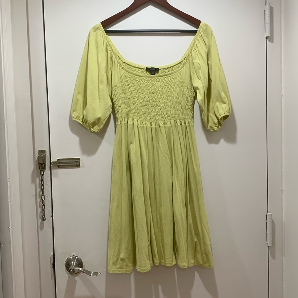 J. crew lemon/lime smocked dress